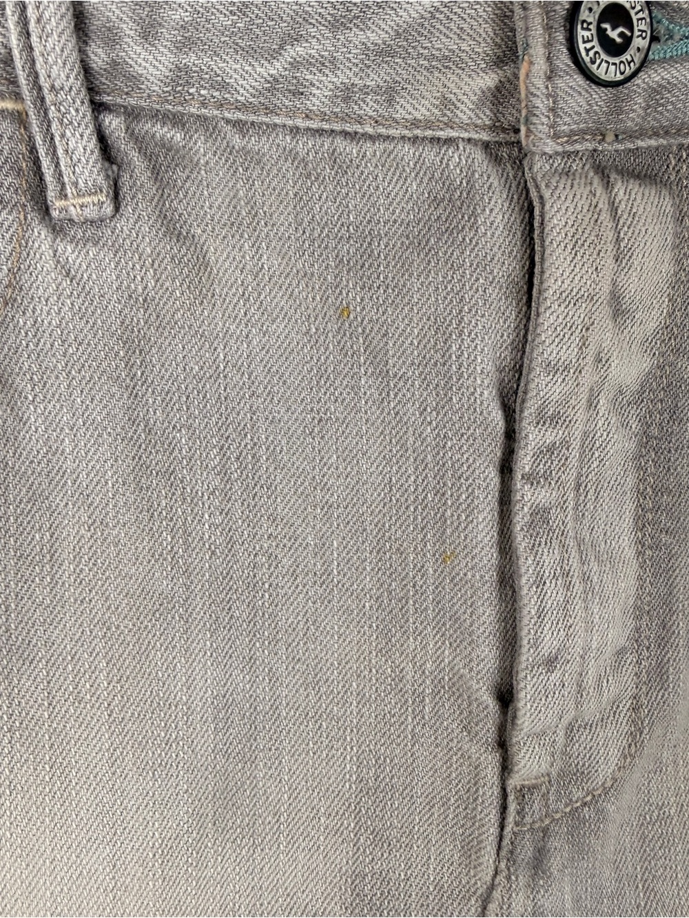 Hollister Distressed Gray Denim Mini Skirt 11 Y2K Raw Hem Grunge indie sleaze - Picture 3 of 6